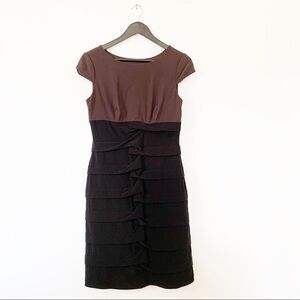 Adrianna Papell Body Con Plum Black Tiered Dress